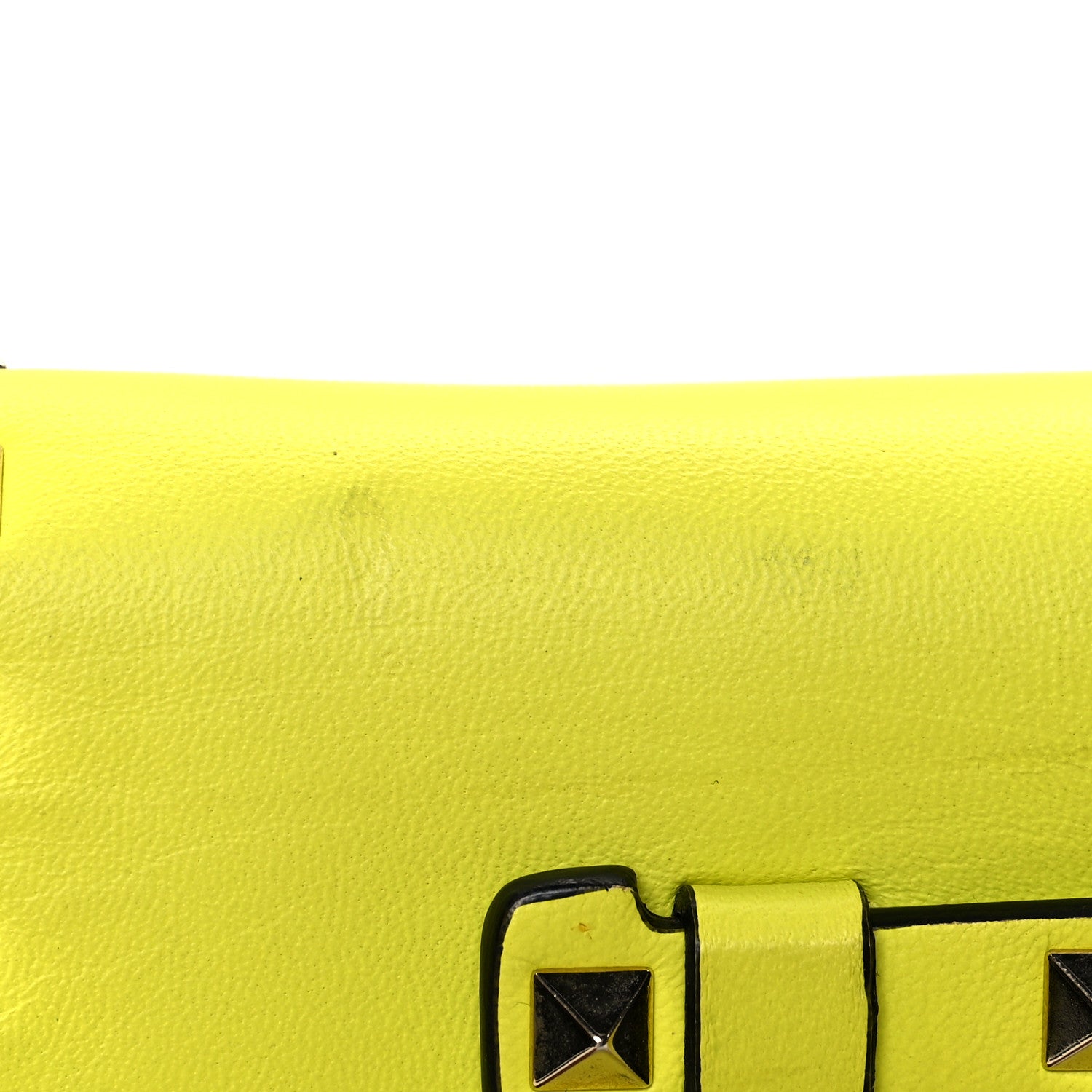 Valentino Garavani Nappa Rockstud Wristlet Clutch Yellow Fluo 11 of 14