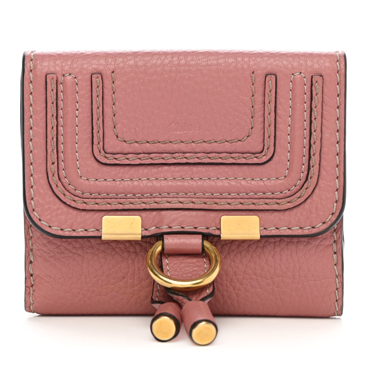 Chloe Grained Calfskin Marcie Square Wallet Pink 1 of 11