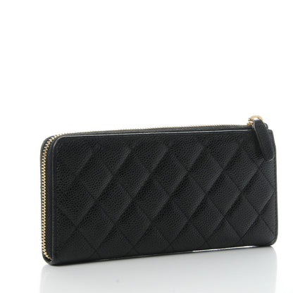Chanel Caviar Quilted Zip Around Clutch Wallet Black 3 of 10