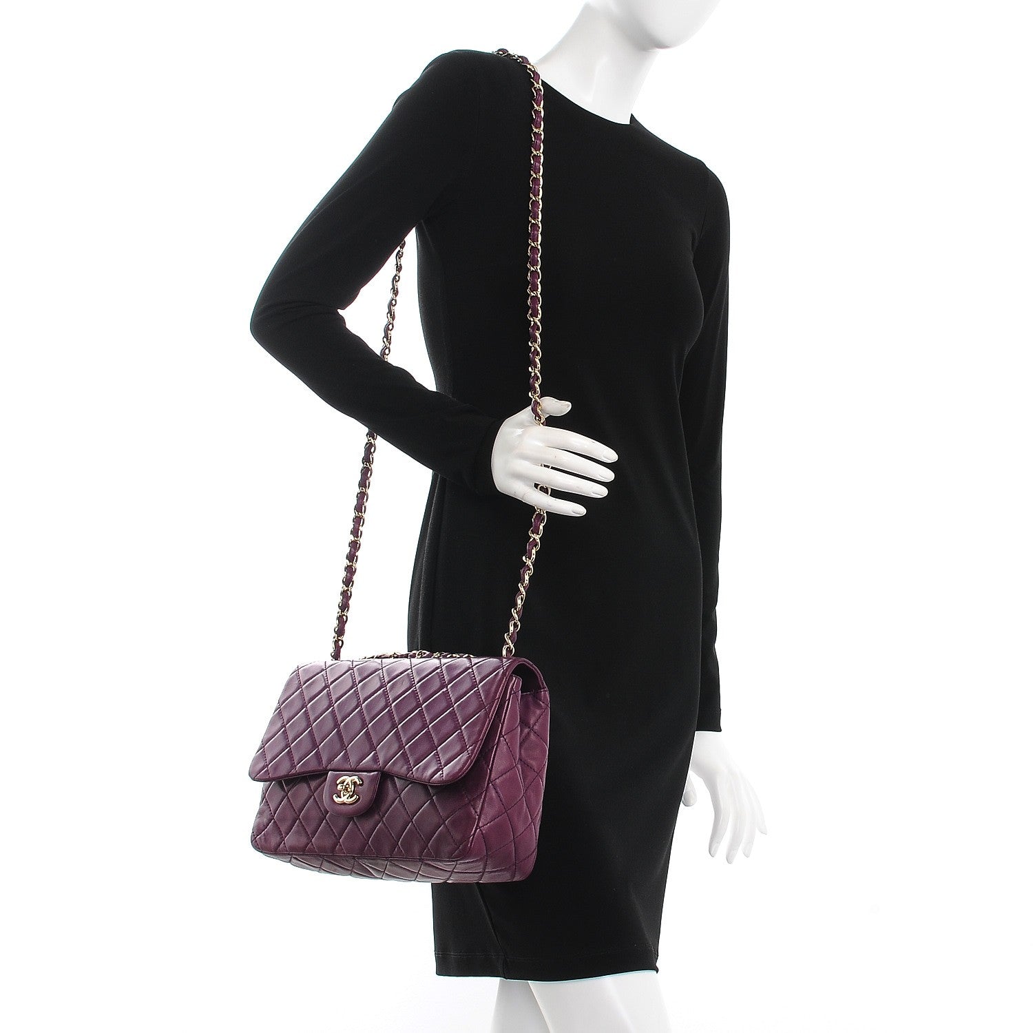 Chanel Lambskin Quilted Jumbo Single Flap Purple 2 of 7