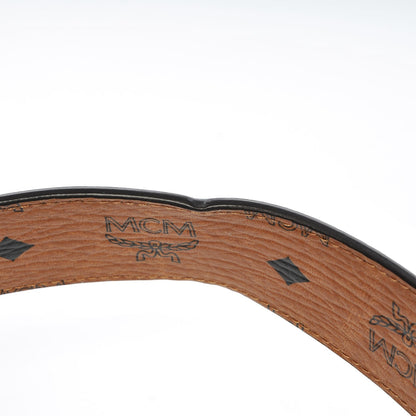 MCM Saffiano Visetos Reversible Belt Black Cognac 8 of 8