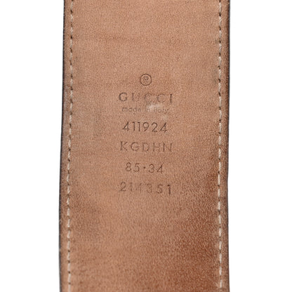Gucci GG Supreme Monogram Selleria Calfskin Interlocking G 40mm Belt Beige Ebony Blue 3 of 5