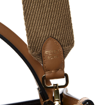 Fendi Vitello Seta Light Century Shearling FF 1974 Medium Peekaboo X-Lite Nocciolo Ebano Tobacco 10 of 10