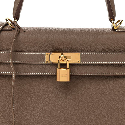 Hermes Togo Kelly Retourne 32 Etoupe 11 of 12