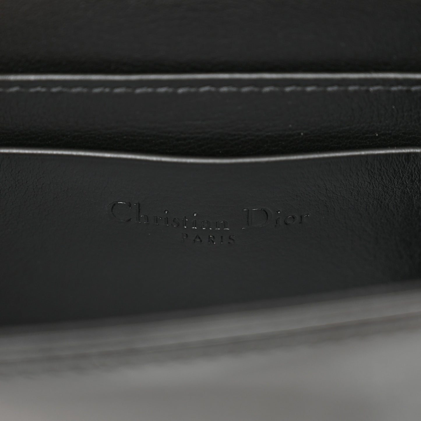 Patent Cannage Mini Pouch on Chain Black