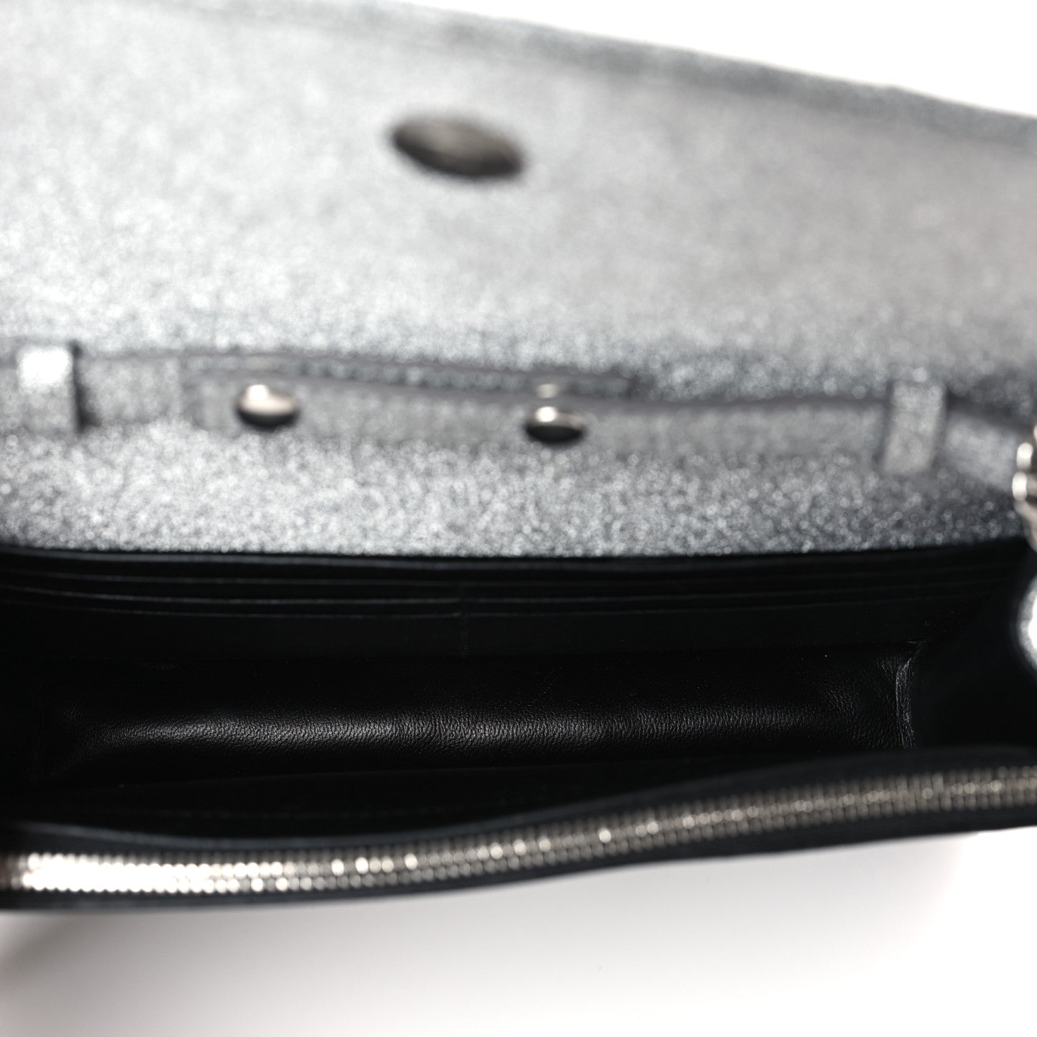 Balenciaga Glitter Logo Matelasse BB Wallet On Chain Silver 5 of 9