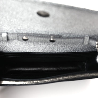 Balenciaga Glitter Logo Matelasse BB Wallet On Chain Silver 5 of 9