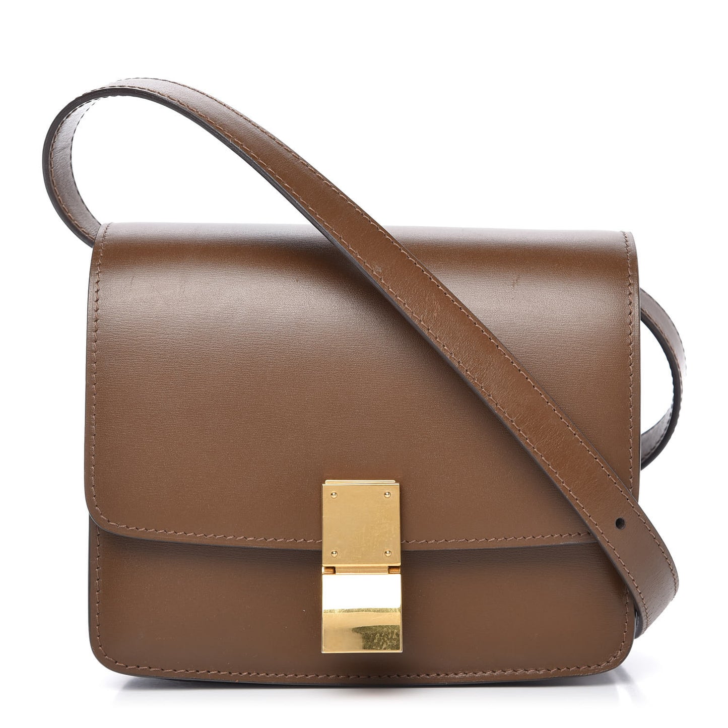 Smooth Calfskin Small Classic Box Bag Camel