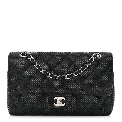 Chanel Lambskin Perforated Medium Double Flap Black 1 of 18