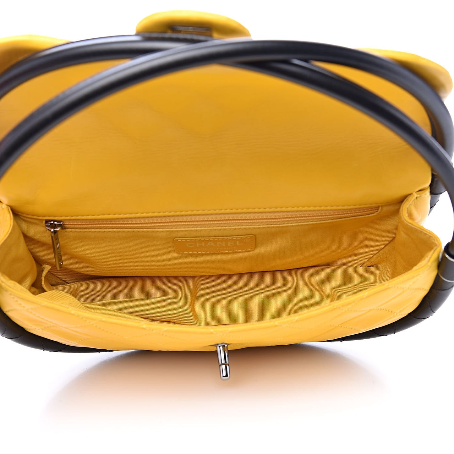 Quilted Lambskin Small Hula Hoop Flap Yellow