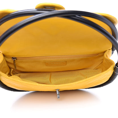 Chanel Quilted Lambskin Small Hula Hoop Flap Yellow 5 of 13