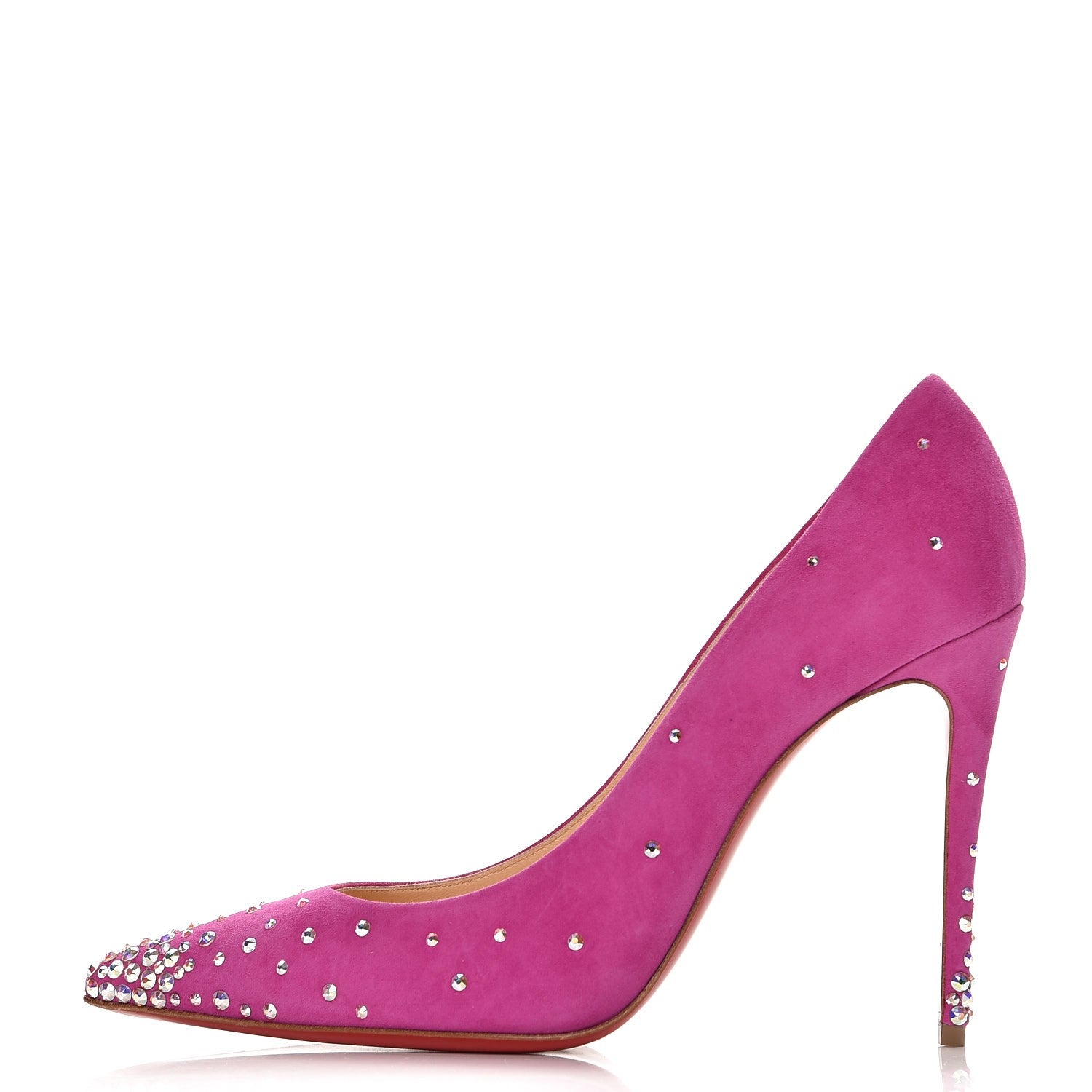 Christian Louboutin Suede Degrastrasss 100 Pumps 38.5 Version Rose Indien 1 of 7