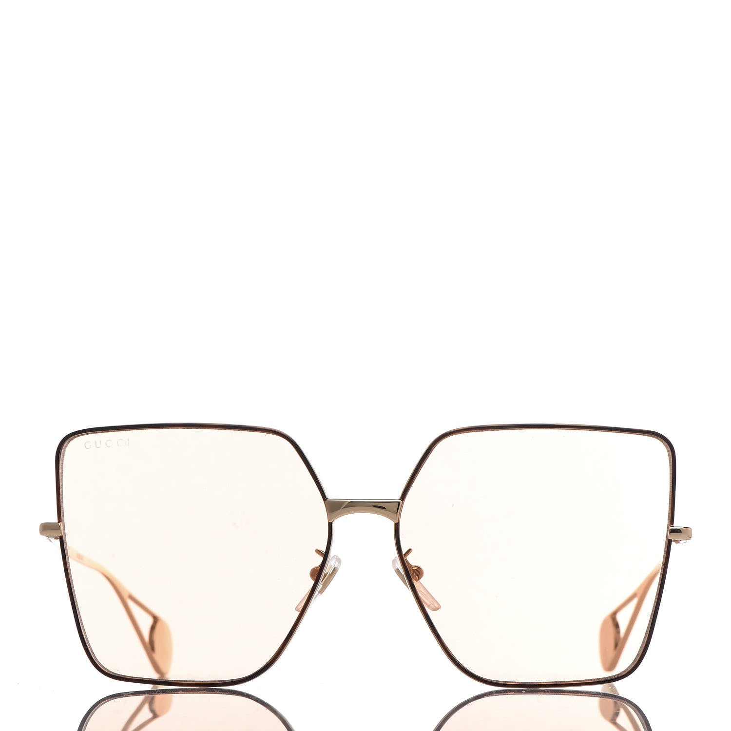 Gucci Square Frame GG0106S Sunglasses Havana Gold 2 of 8