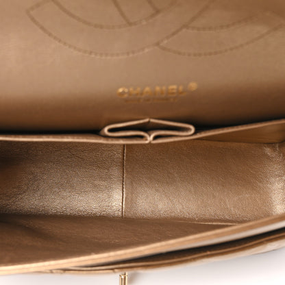 Chanel Metallic Lambskin Quilted Jumbo Double Flap Khaki 4 of 9
