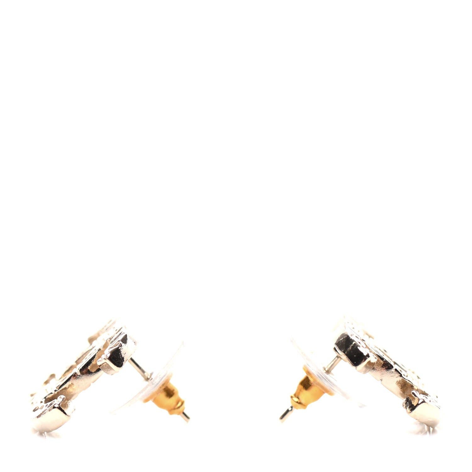 Chanel Metal Scarab CC Earrings Light Gold 3 of 5