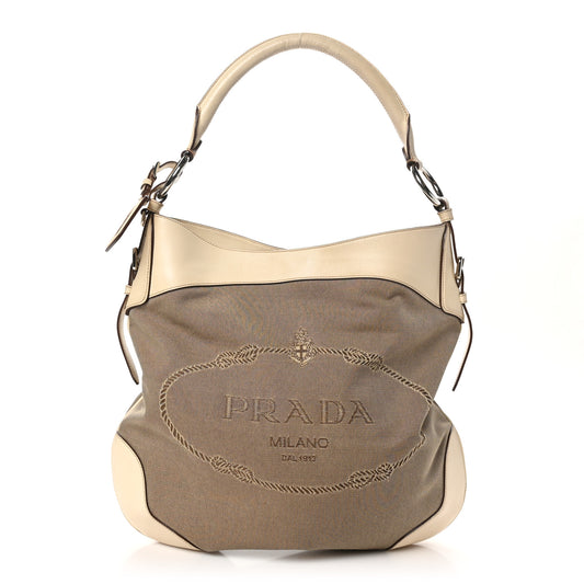 Jacquard Logo Shoulder Bag Corda Cera