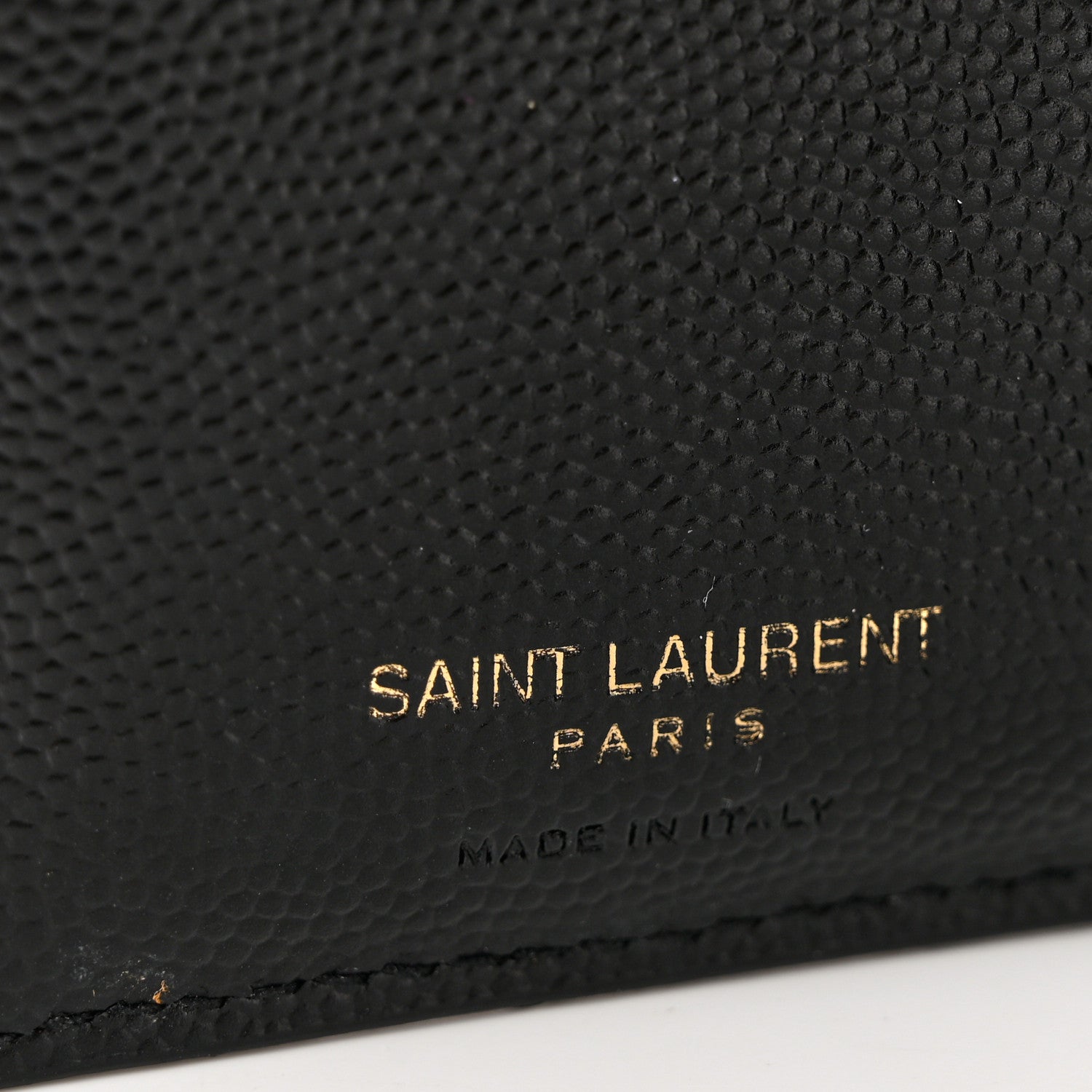 Saint Laurent Grain De Poudre Matelasse Chevron Monogram Zipped Two-Part Wallet Black 6 of 9