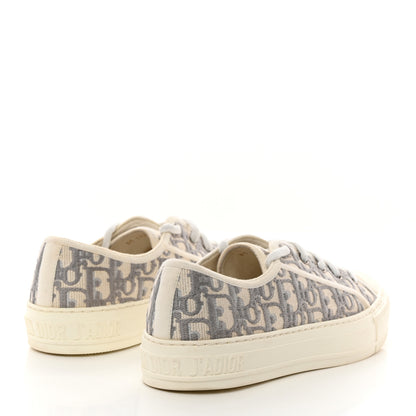Christian Dior Canvas Oblique Walk'N'Dior Low Top Sneakers 38.5 Stone Grey 4 of 8
