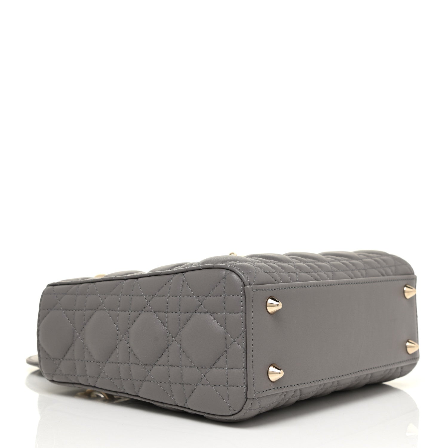 Christian Dior Lambskin Cannage Small My ABCDior Lady Dior Grey 4 of 12