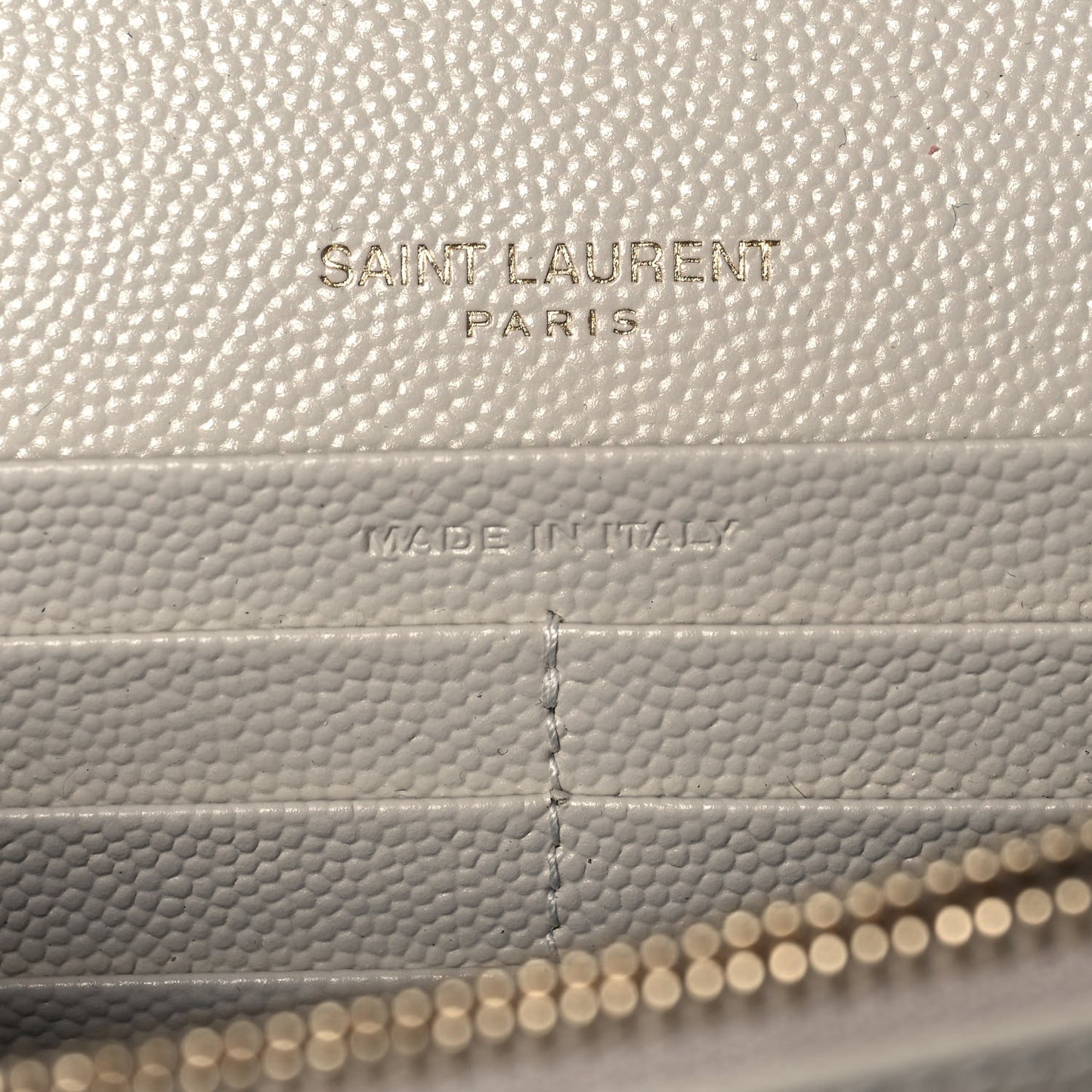 Grain De Poudre Matelasse Chevron Monogram Chain Wallet Crema Soft
