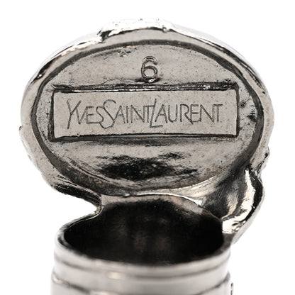 Saint Laurent Ruthenium Glass Cabochon Arty Ovale Ring 6 Red 4 of 4