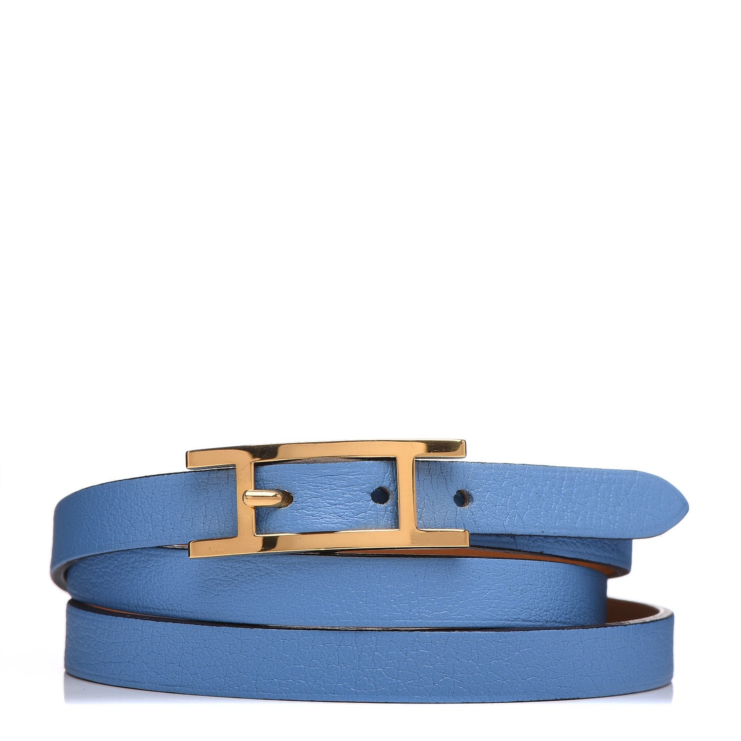 Hermes Swift Hapi 3 MM Triple Tour Bracelet S Bleu Paradis 1 of 7