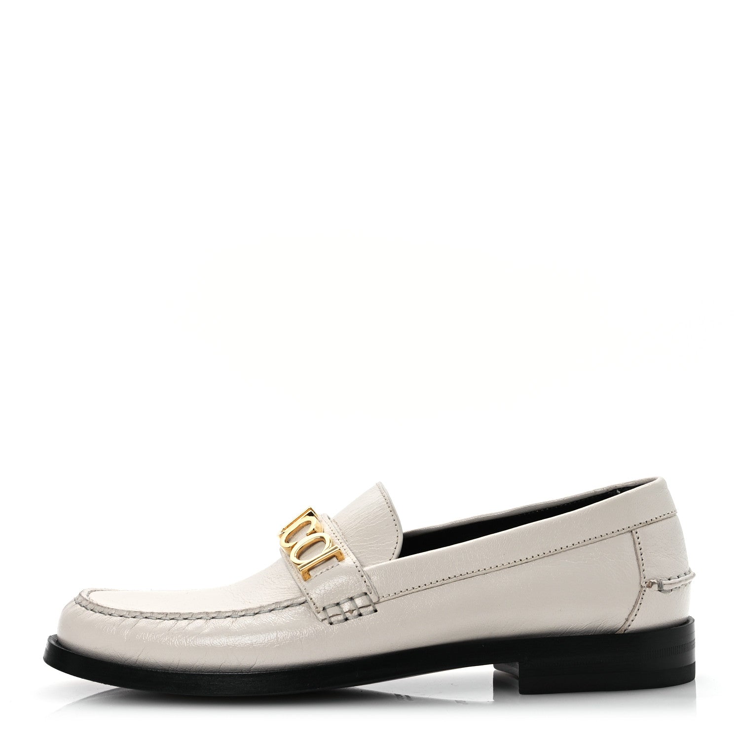 Gucci Goatskin Womens Logo 15mm Loafers 40.5 Mystic White 1 of 14