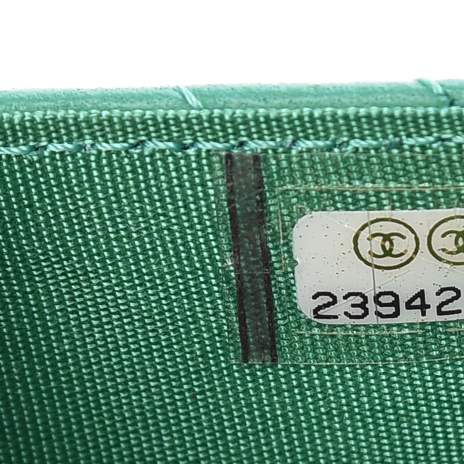 Chanel Lambskin Chevron Quilted Boy Card Holder Wallet Green 8 of 13