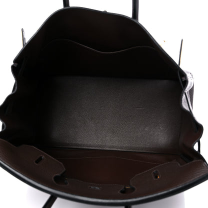 Hermes Taurillon Clemence Birkin 35 Chocolate 4 of 14