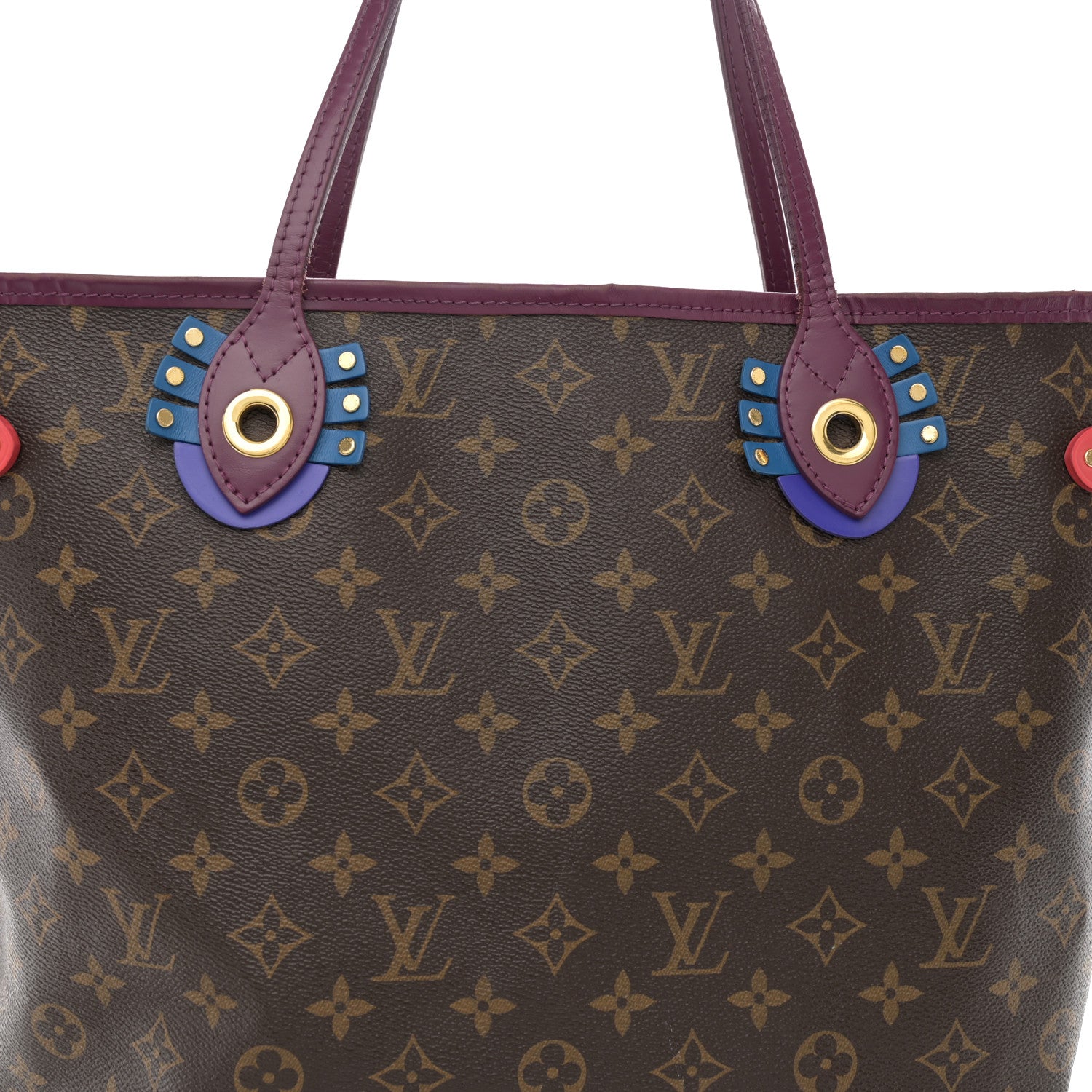 Louis Vuitton Monogram Totem Neverfull MM Magenta 9 of 14