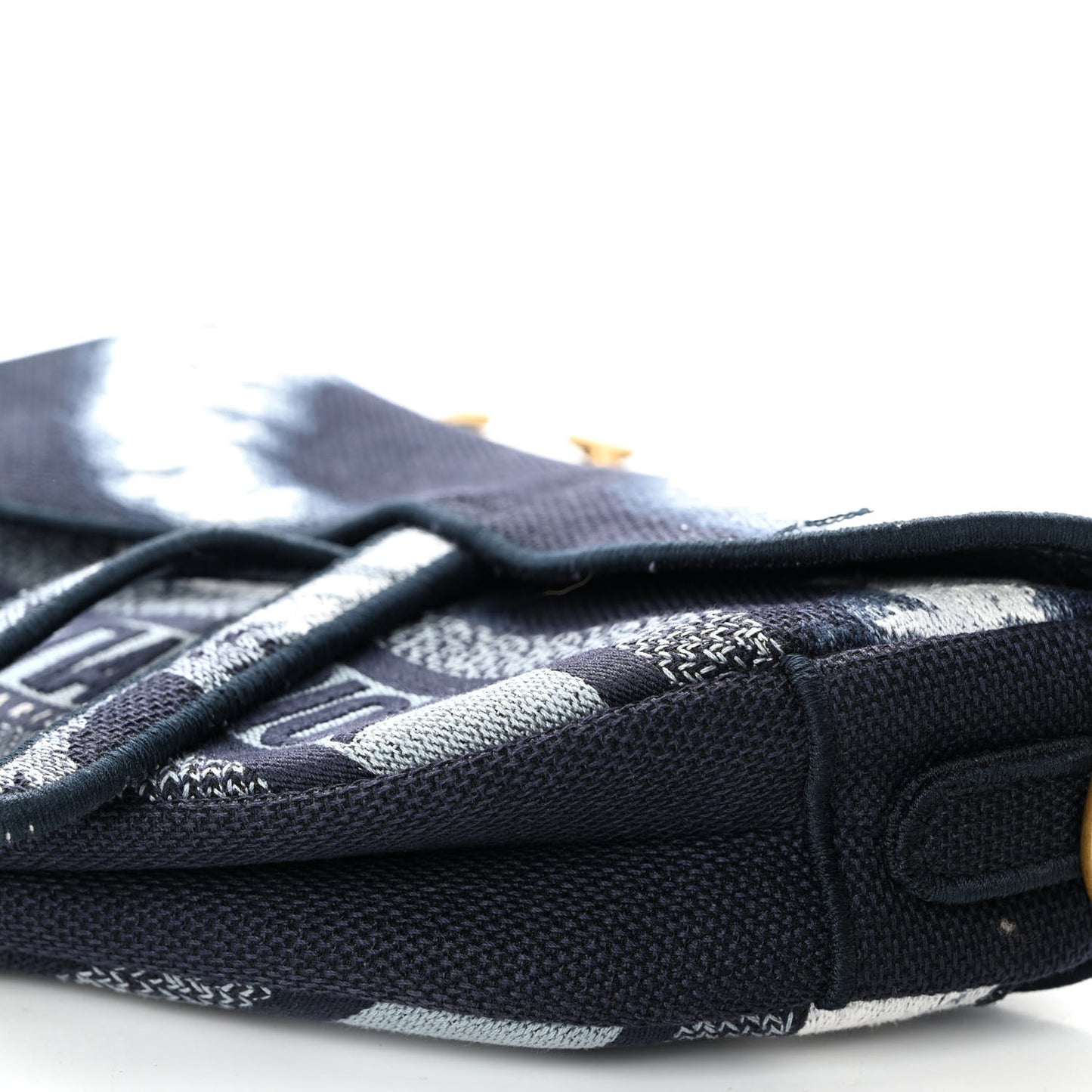 Canvas Embroidered Tie Dye Saddle Bag Blue Multicolor