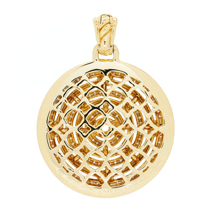David Yurman 18K Yellow Gold Diamond Labyrinth Disc Enhancer Pendant 3 of 4