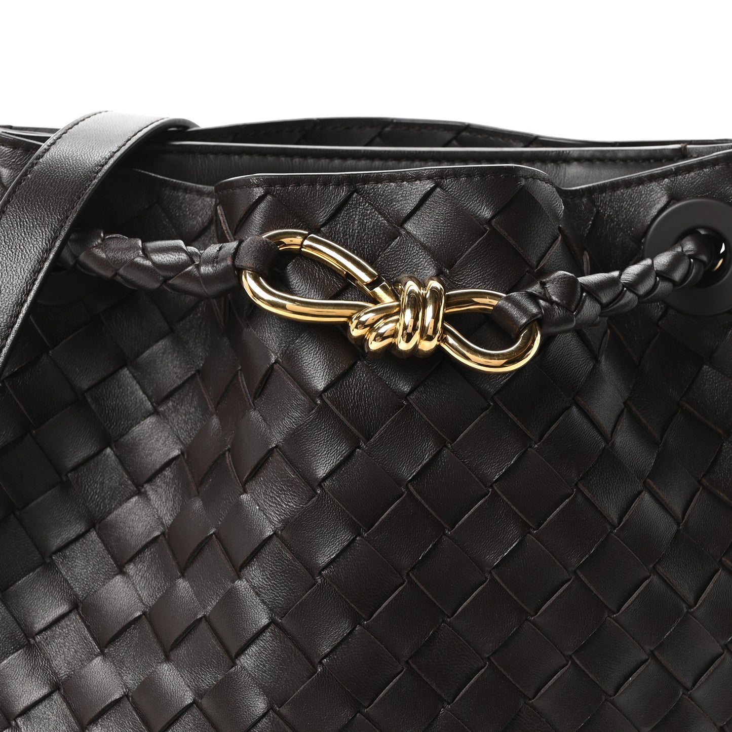 Nappa Intrecciato Small Andiamo Bucket Bag Fondant