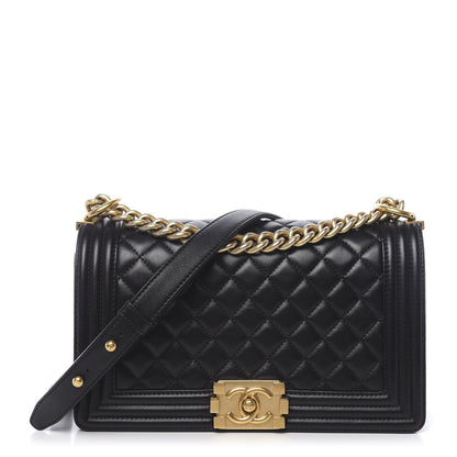 Chanel Lambskin Quilted Medium Boy Flap Black 1 of 13