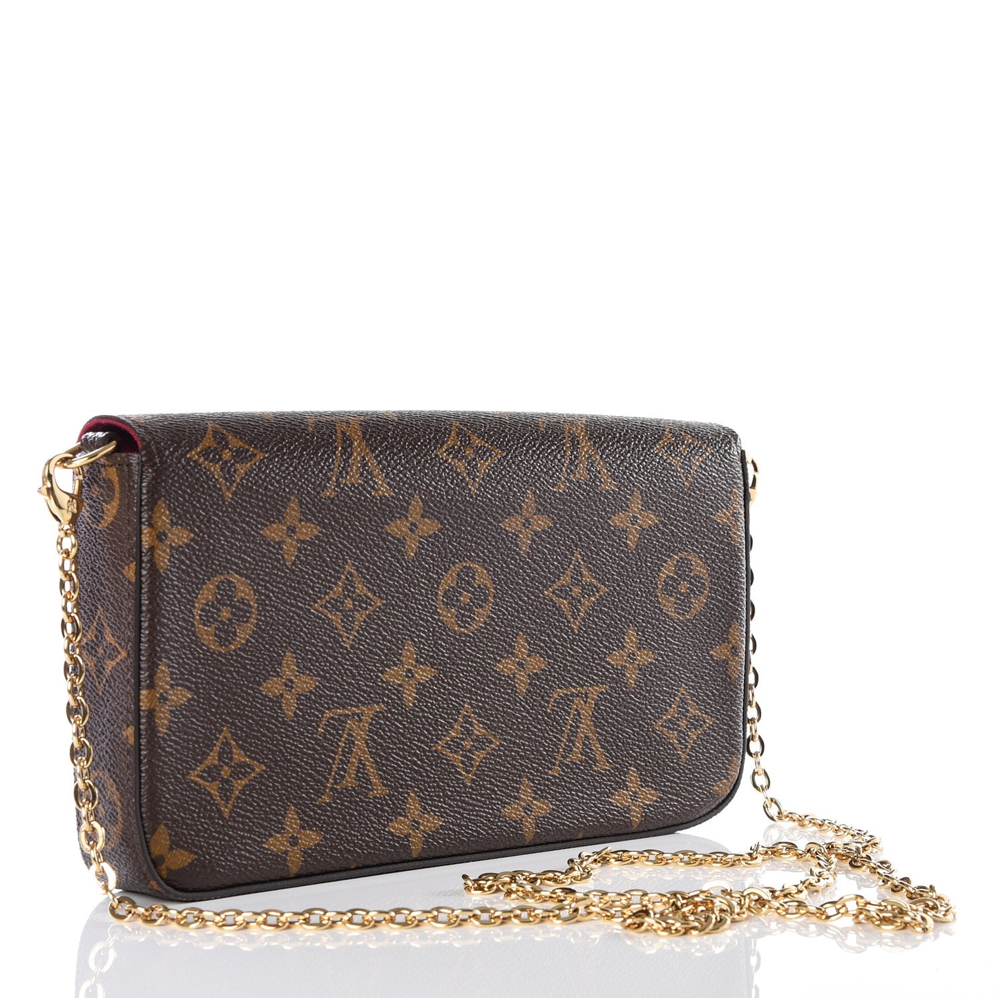 Monogram Pochette Felicie Chain Wallet Fuchsia