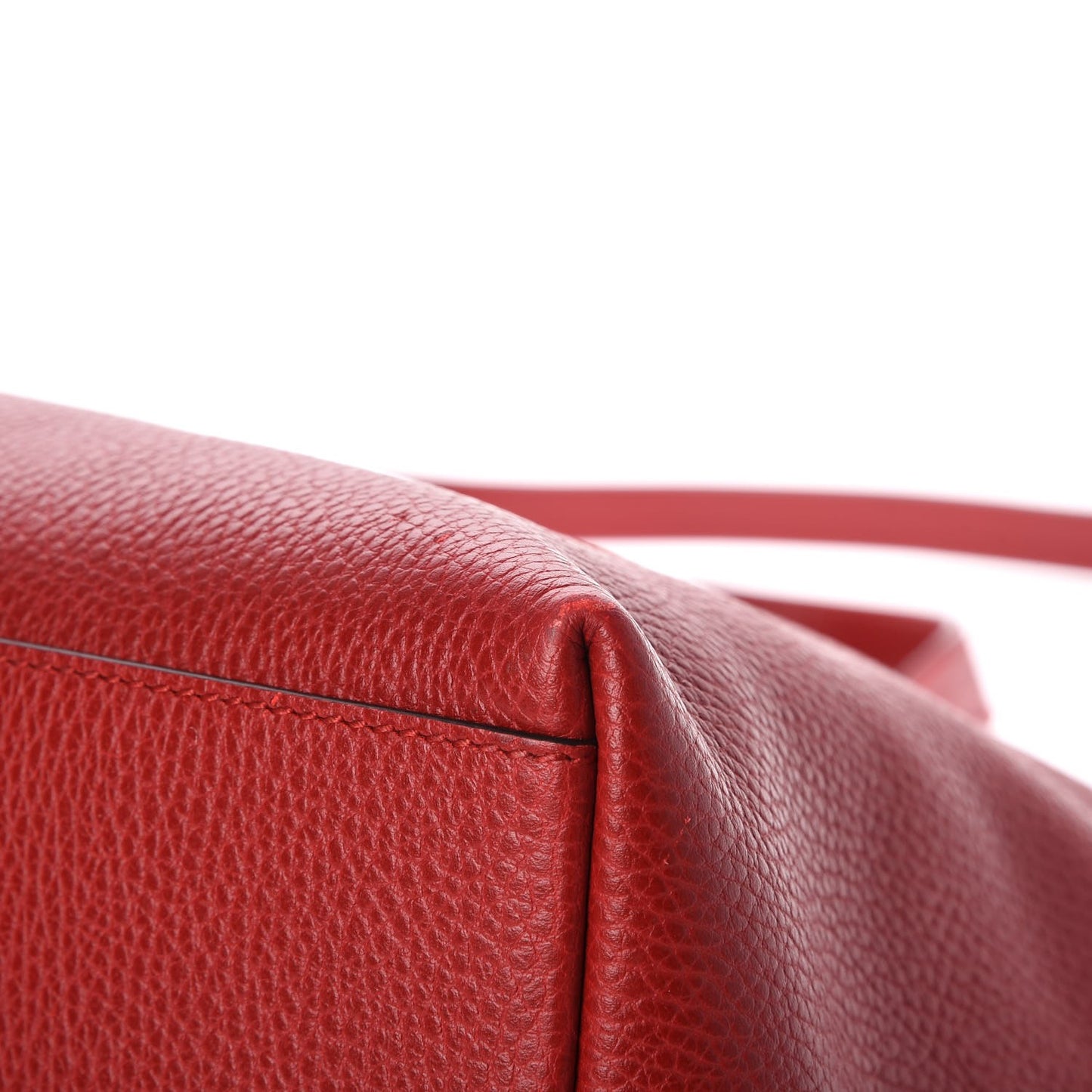 Pebbled Calfskin Convertible Bamboo Tassel Tote Red
