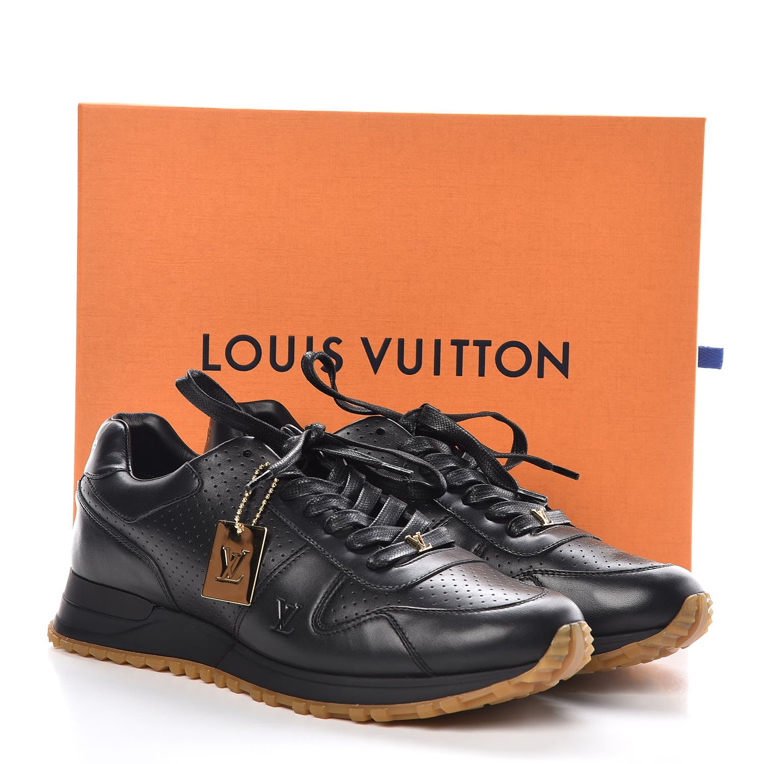 Louis Vuitton X SUPREME Calfskin Run Away Sneakers 7.5 Black 9 of 9