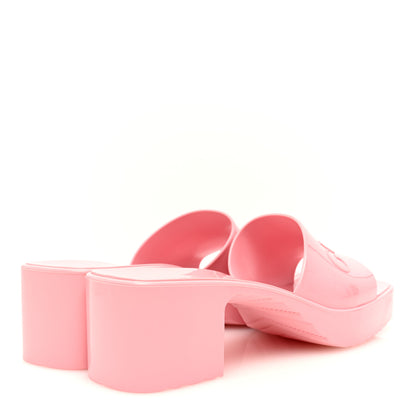 Gucci Rubber Gucci Logo Womens Platform 20/60mm Slide Sandals 38 Wild Rose 4 of 8