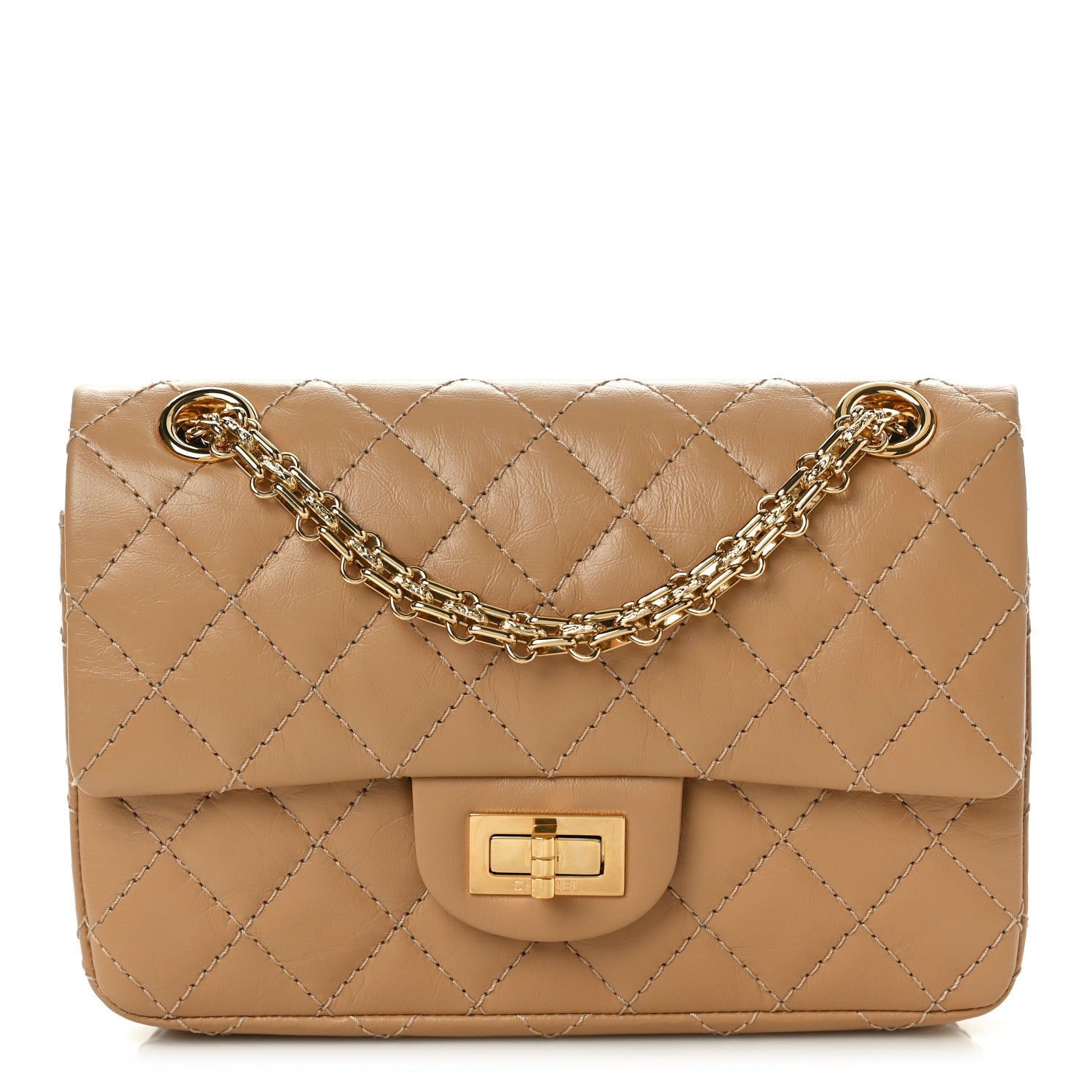 Chanel Aged Calfskin Quilted 2.55 Reissue Mini Flap Beige 1 of 10