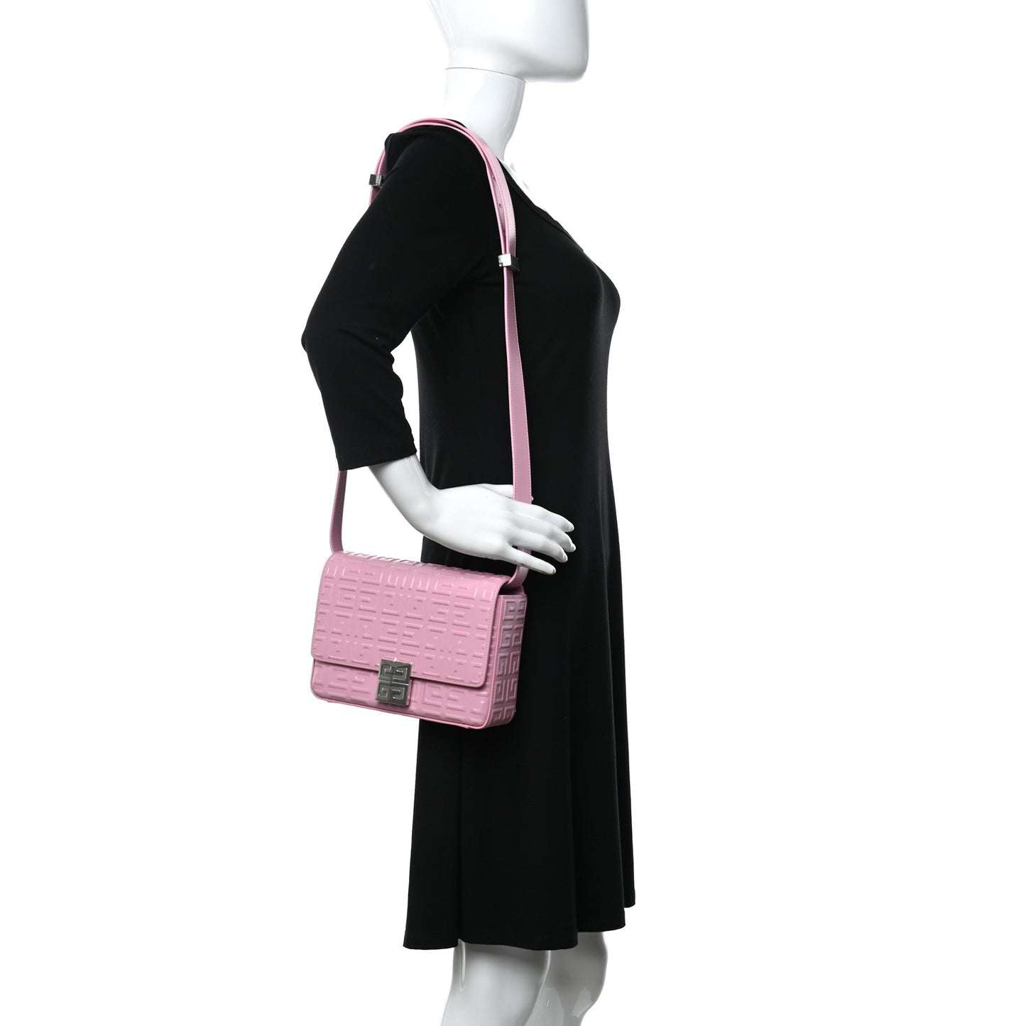 Calfskin 4G Embossed Medium Shoulder Bag Pink
