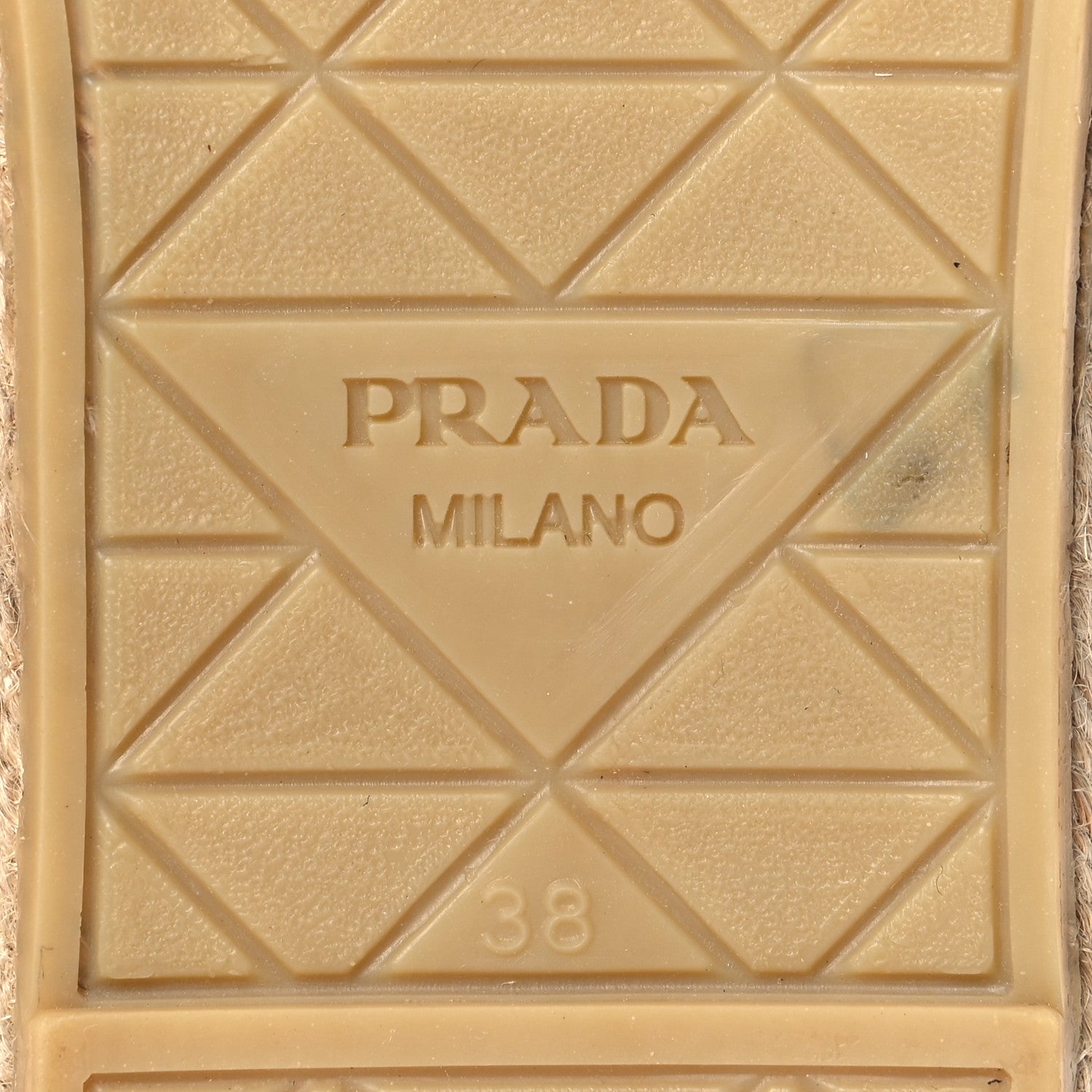 Prada Raffia Triangle Logo Crochet 20mm Espadrilles 38 Naturale 7 of 8