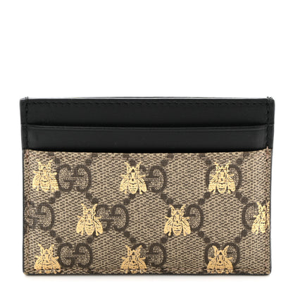 Gucci GG Supreme Monogram Bees Card Holder Black 1 of 6