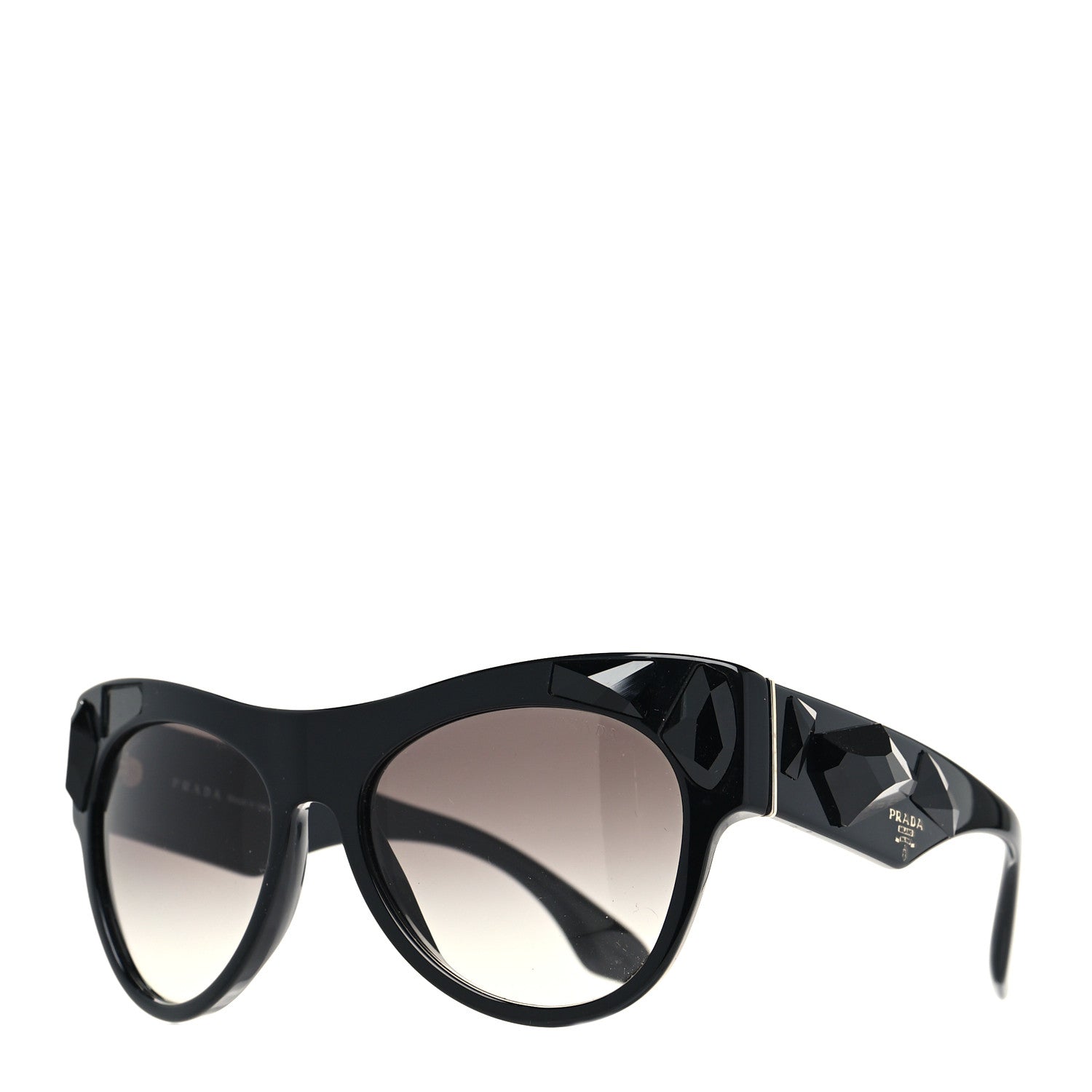 Prada Acetate Jewel Cat Eye Sunglasses SPR22Q Black 1 of 7