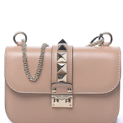 Valentino Garavani Vitello Small Glam Lock Rockstud Flap Soft Noisette 9 of 11