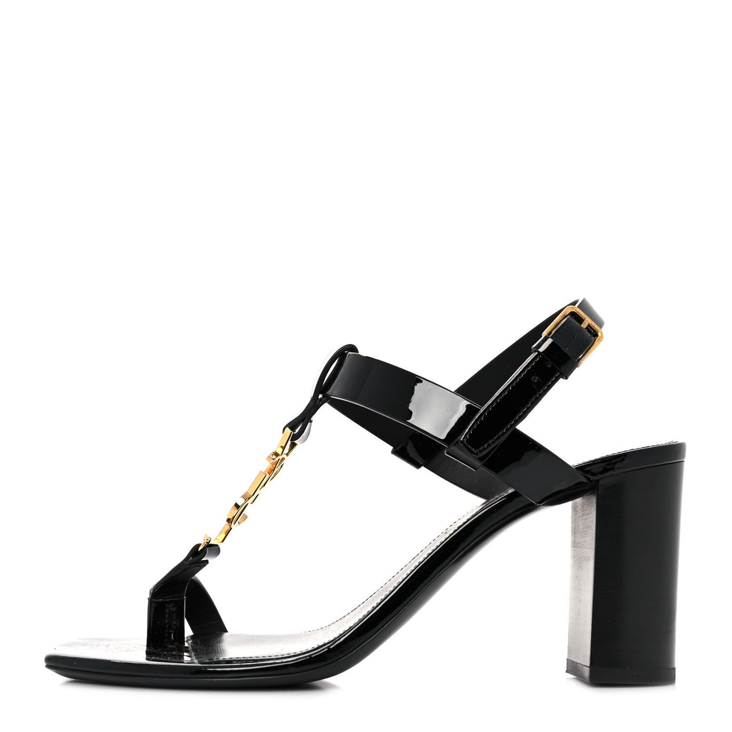 Patent Calfskin Cassandra 75 Sandals 38 Black