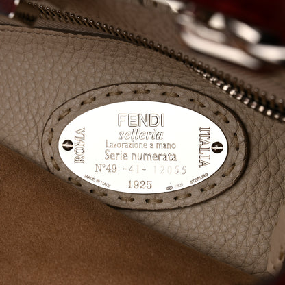 Fendi Cuoio Romano Selleria Bi-Color Medium Peekaboo Iconic Satchel Rosso Latte 6 of 9