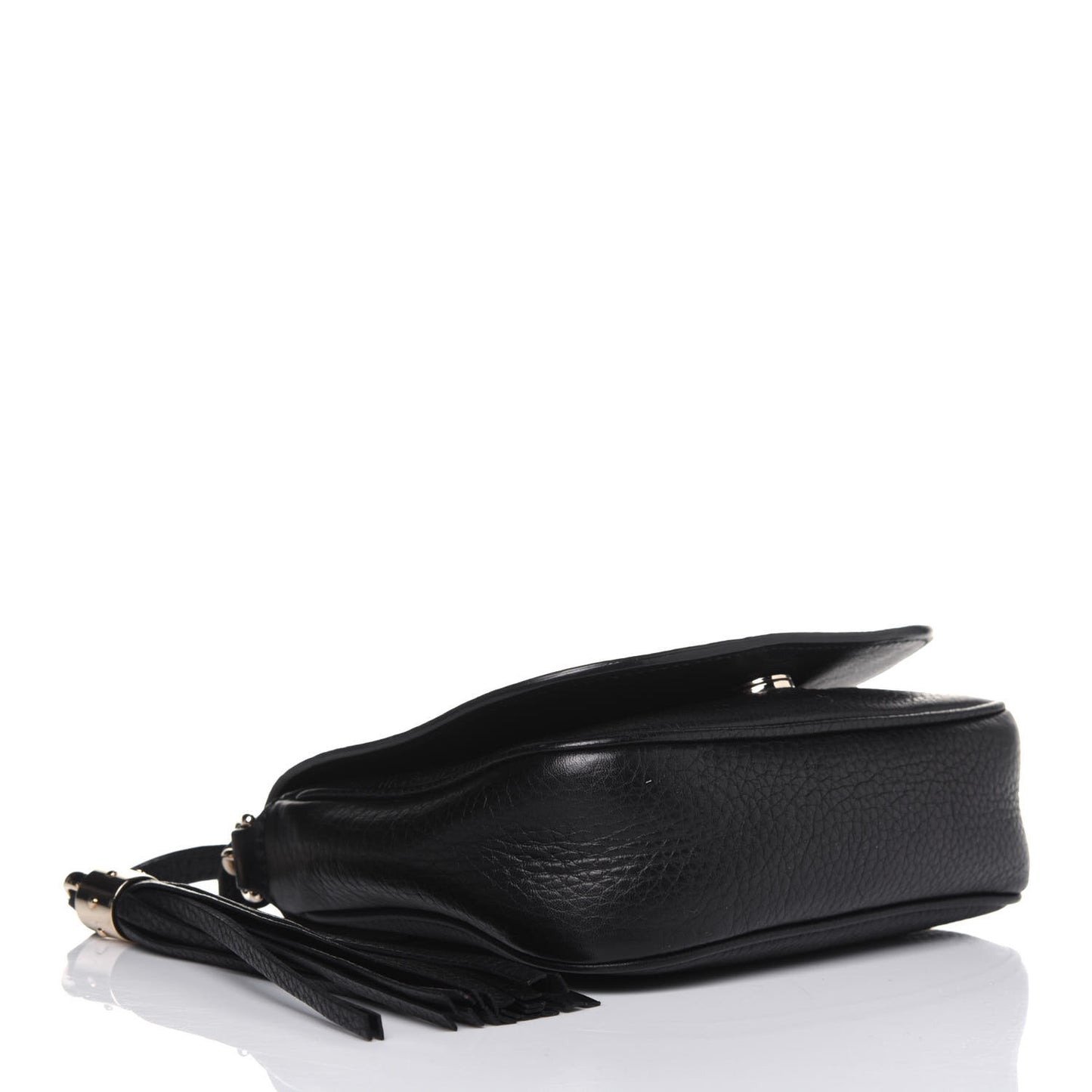 Pebbled Calfskin Small Soho Flap Crossbody Black