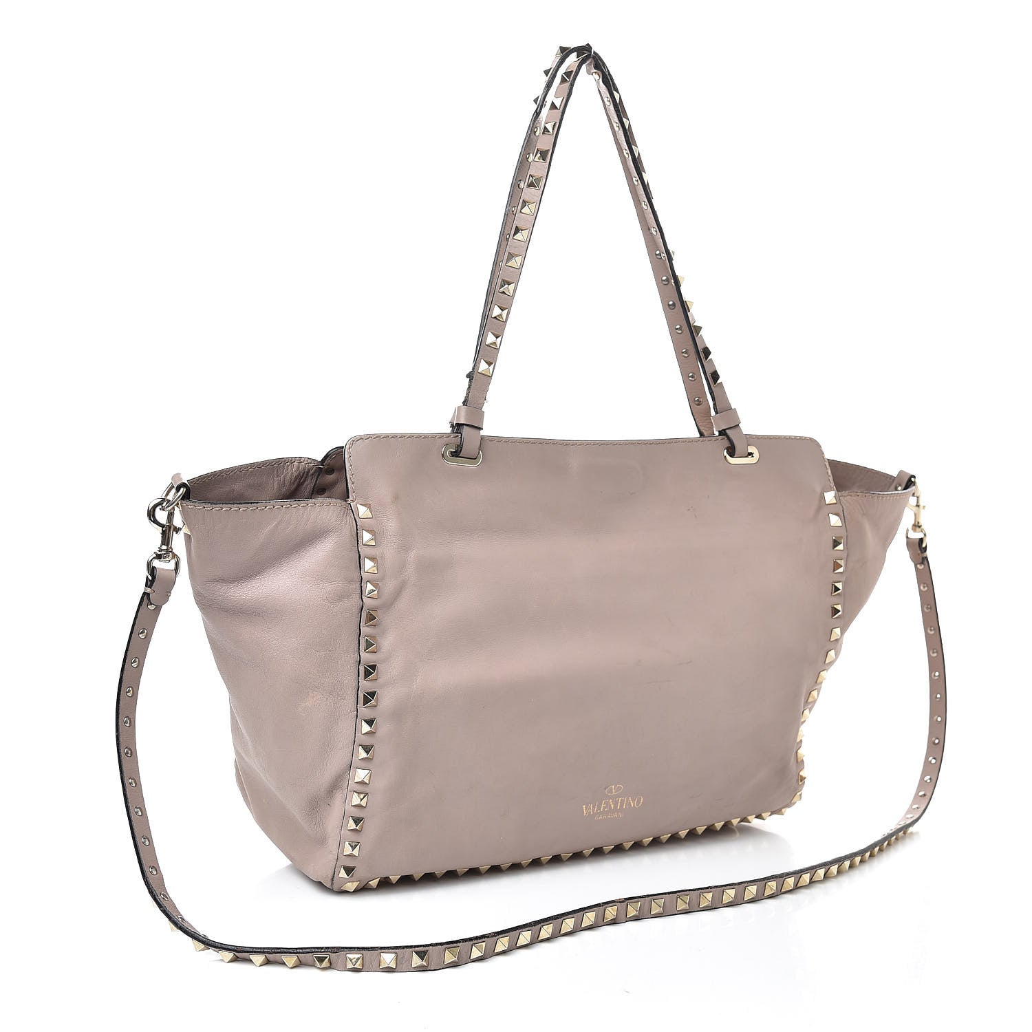 Valentino Garavani Vitello Medium Rockstud Tote Poudre 3 of 13