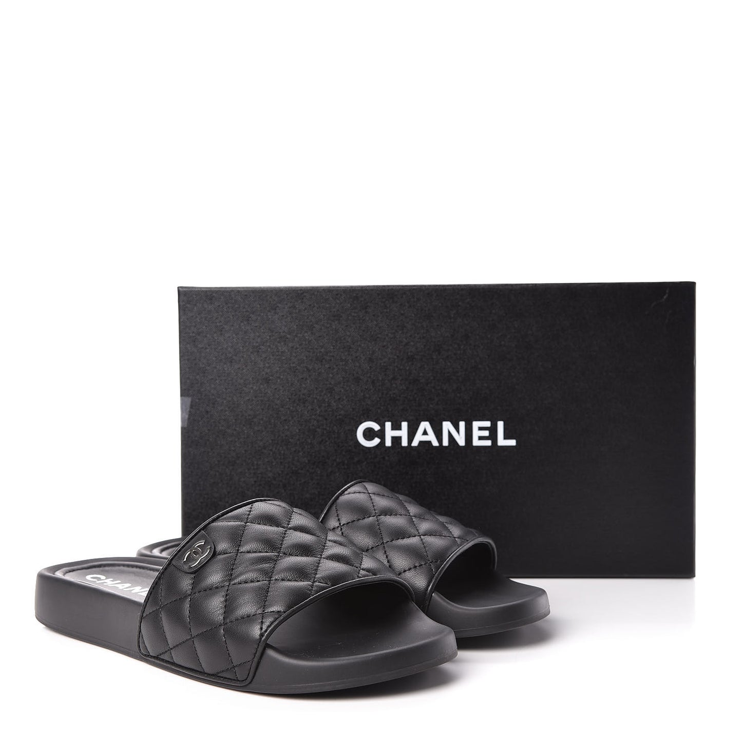 Lambskin Quilted Mules 40 Black