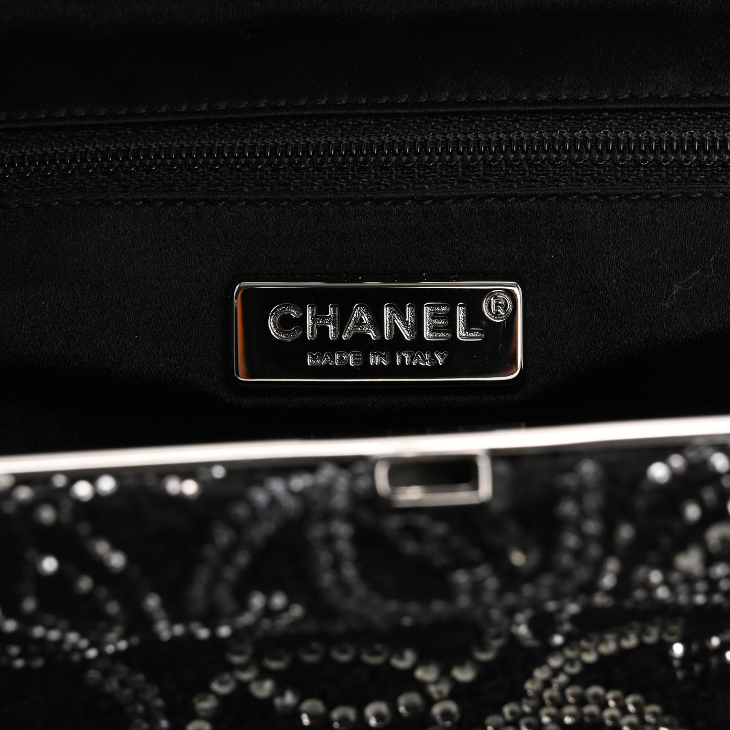 Tweed Strass Pudong Clutch Black